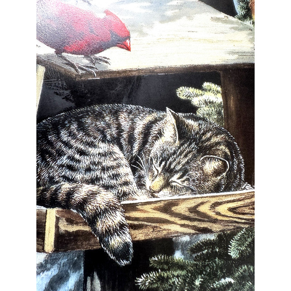 Vintage Bradford Exchange Cat Nap 1st issue-Nosy Neighbors 129H Cardinals w-Cat - Picture 3 of 7